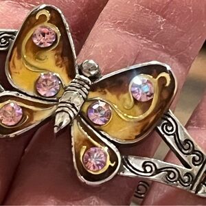 Brighton Yellow Butterfly Bracelet with Pink Accents